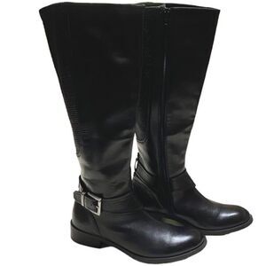 Clarks Women’s Pita Arizona Black Leather Full Zip Knee High Riding Boots Sz 6.5